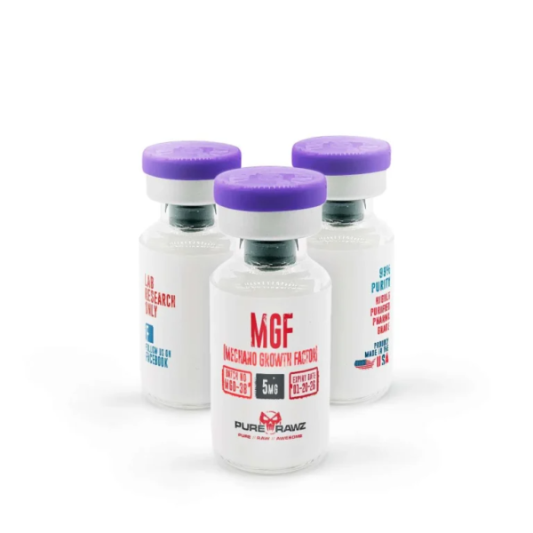 Peptide serum MGF bottle close-up
