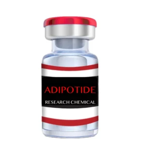 peptide serum Adipotide dropper bottle on white surface
