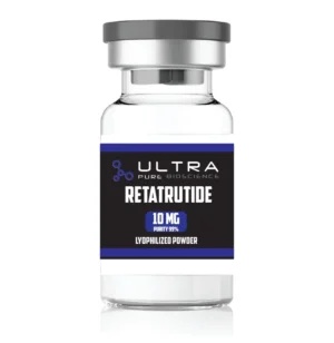 Peptide serum Retarutide product bottle close-up