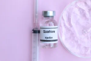 Peptide serum Glutathione bottle close-up