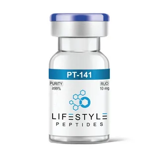 peptide serum PT-141 vial and medical setup